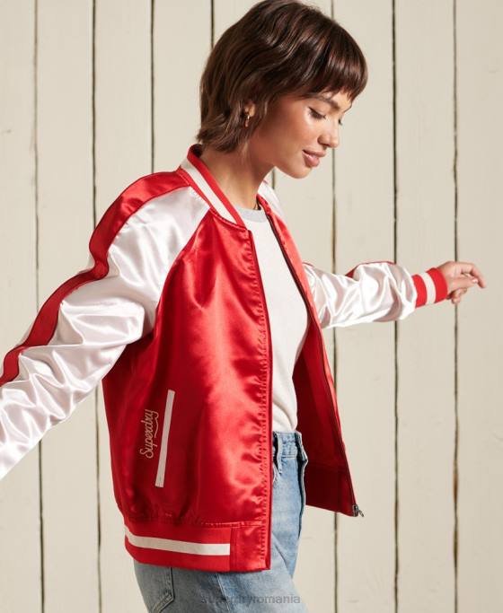 Superdry jacheta suika îmbrăcăminte roșu femei JX0Z5522