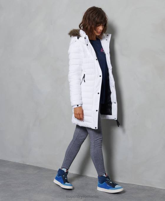Superdry jacheta super fuji îmbrăcăminte alb femei JX0Z3839
