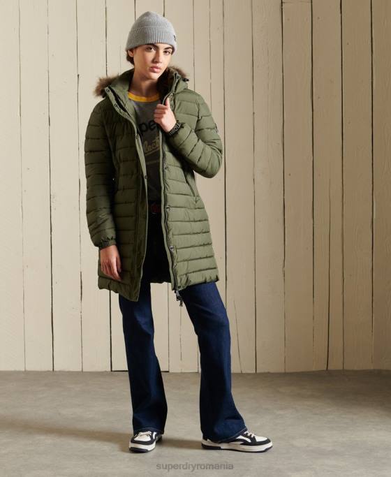 Superdry jacheta super fuji îmbrăcăminte kaki femei JX0Z3836