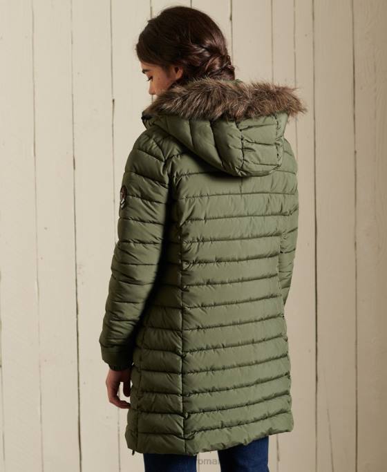 Superdry jacheta super fuji îmbrăcăminte kaki femei JX0Z3836