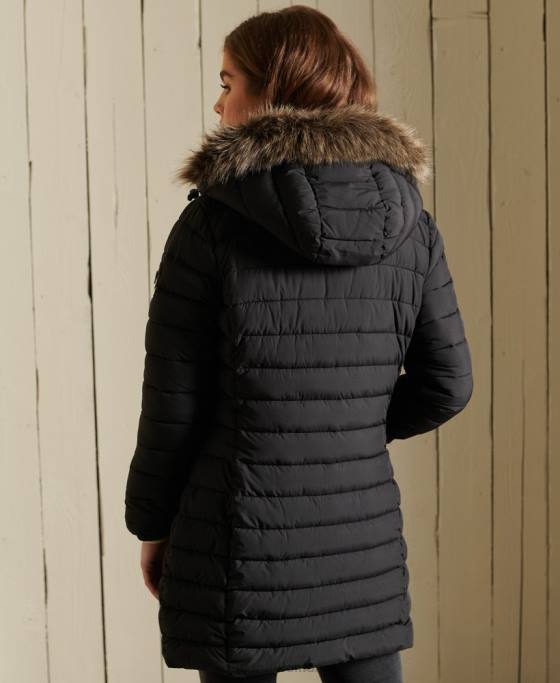 Superdry jacheta super fuji îmbrăcăminte negru femei JX0Z3847