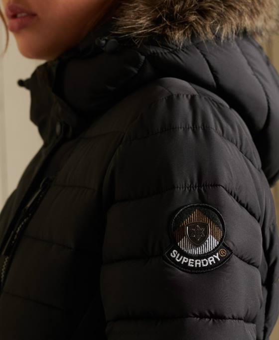 Superdry jacheta super fuji îmbrăcăminte negru femei JX0Z3847