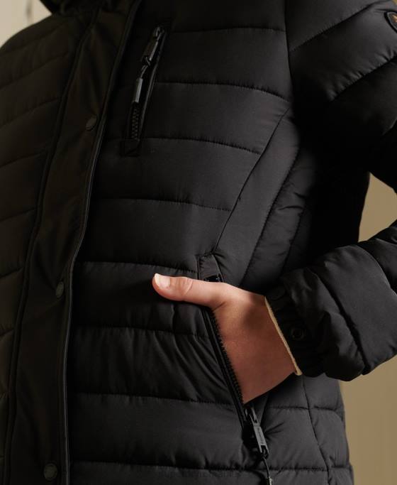 Superdry jacheta super fuji îmbrăcăminte negru femei JX0Z3847