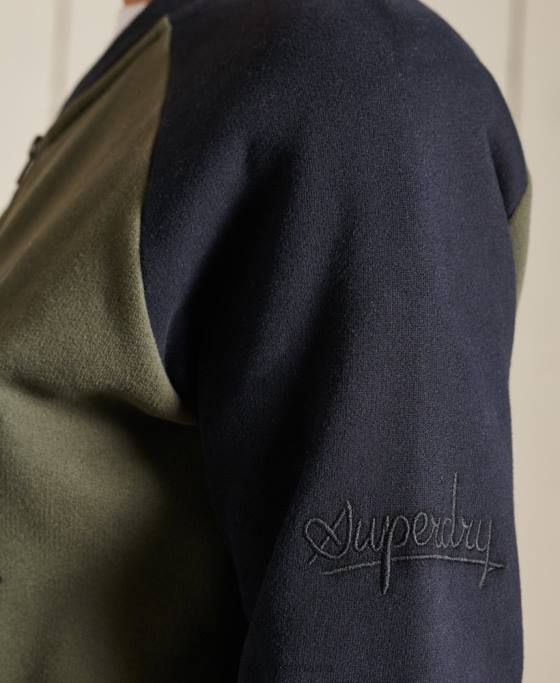 Superdry jachete bomber vintage supradimensionate din jerseu îmbrăcăminte verde femei JX0Z6040