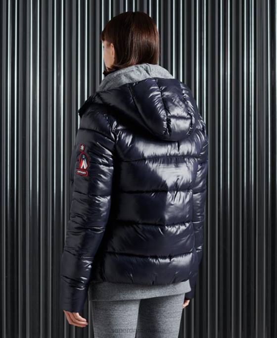 Superdry jachetă Toya cu strălucire mare îmbrăcăminte marina femei JX0Z3853
