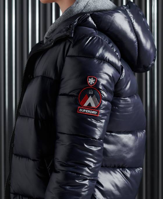 Superdry jachetă Toya cu strălucire mare îmbrăcăminte marina femei JX0Z3853