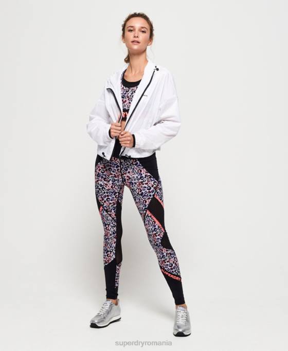 Superdry jachetă activ liliac îmbrăcăminte alb femei JX0Z5721