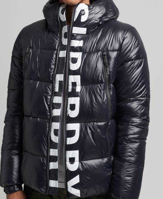 Superdry jachetă alpină cu glugă de munte îmbrăcăminte negru bărbați JX0Z986