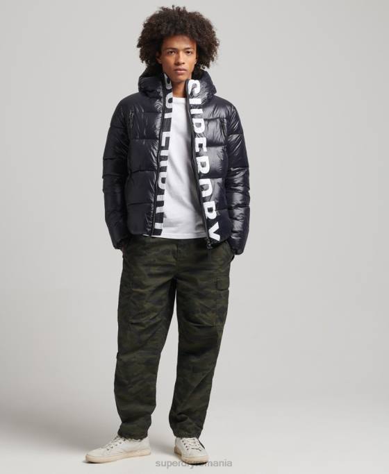 Superdry jachetă alpină cu glugă de munte îmbrăcăminte negru bărbați JX0Z986