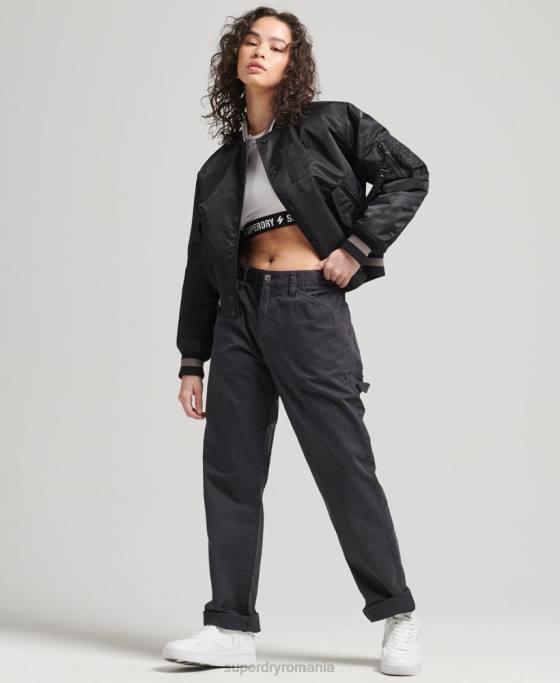 Superdry jachetă bombardier oportunist ma-1 îmbrăcăminte negru femei JX0Z5661