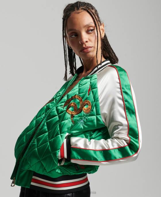 Superdry jachetă bomber Suika îmbrăcăminte verde femei JX0Z3543