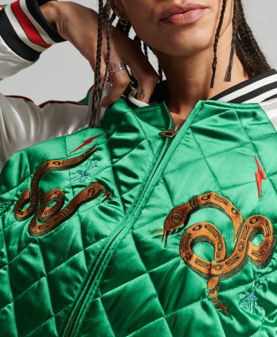 Superdry jachetă bomber Suika îmbrăcăminte verde femei JX0Z3543