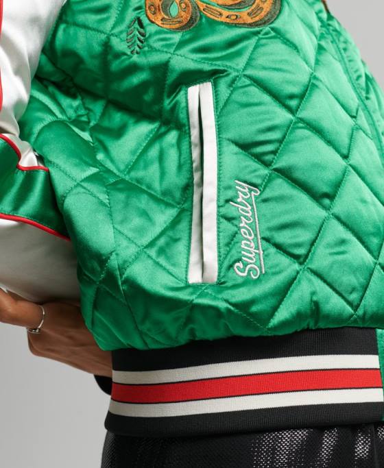 Superdry jachetă bomber Suika îmbrăcăminte verde femei JX0Z3543
