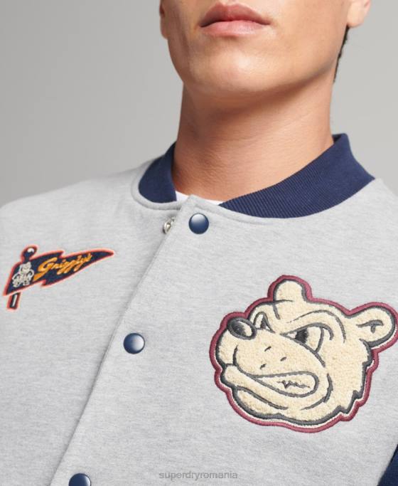 Superdry jachetă bomber colegială de epocă îmbrăcăminte marina bărbați JX0Z5202