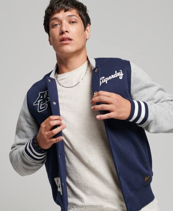 Superdry jachetă bomber colegială de epocă îmbrăcăminte marina bărbați JX0Z604