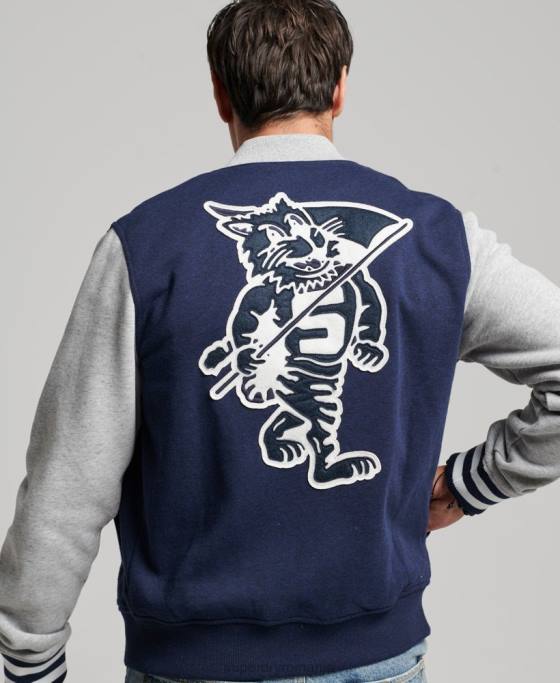 Superdry jachetă bomber colegială de epocă îmbrăcăminte marina bărbați JX0Z604