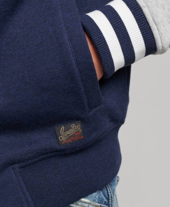 Superdry jachetă bomber colegială de epocă îmbrăcăminte marina bărbați JX0Z604