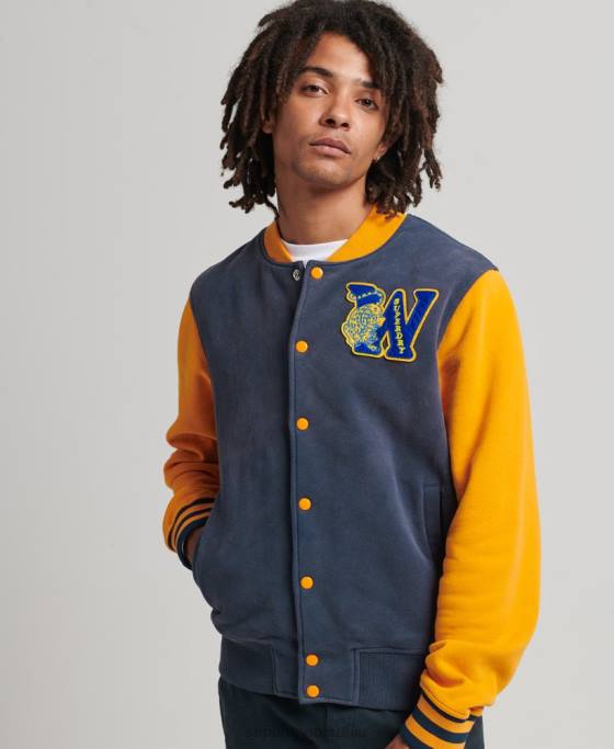 Superdry jachetă bomber colegială de epocă îmbrăcăminte marina bărbați JX0Z806