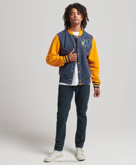 Superdry jachetă bomber colegială de epocă îmbrăcăminte marina bărbați JX0Z806