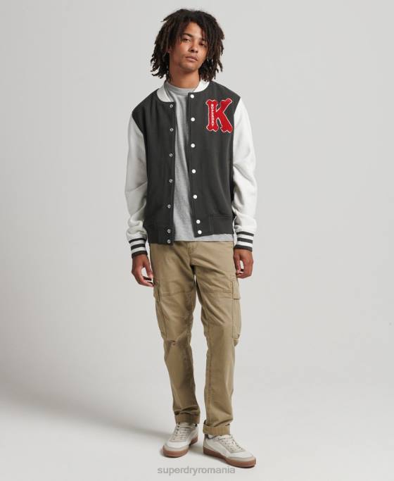 Superdry jachetă bomber colegială de epocă îmbrăcăminte negru bărbați JX0Z796