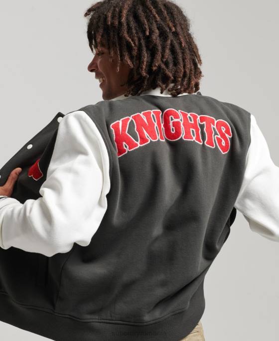 Superdry jachetă bomber colegială de epocă îmbrăcăminte negru bărbați JX0Z796