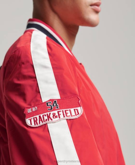 Superdry jachetă bomber colegială de lux îmbrăcăminte roșu bărbați JX0Z4612