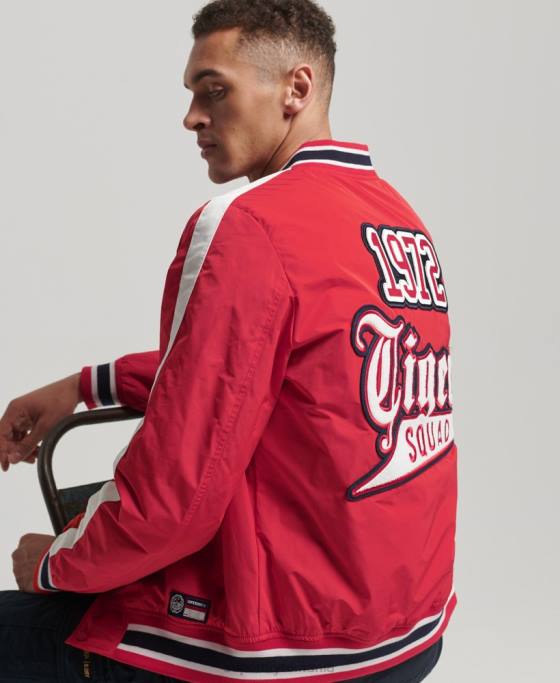 Superdry jachetă bomber colegială de lux îmbrăcăminte roșu bărbați JX0Z4612