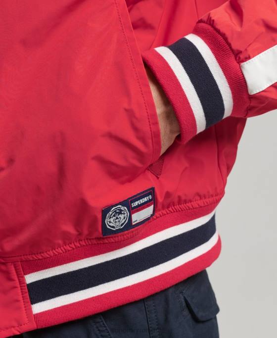 Superdry jachetă bomber colegială de lux îmbrăcăminte roșu bărbați JX0Z4612