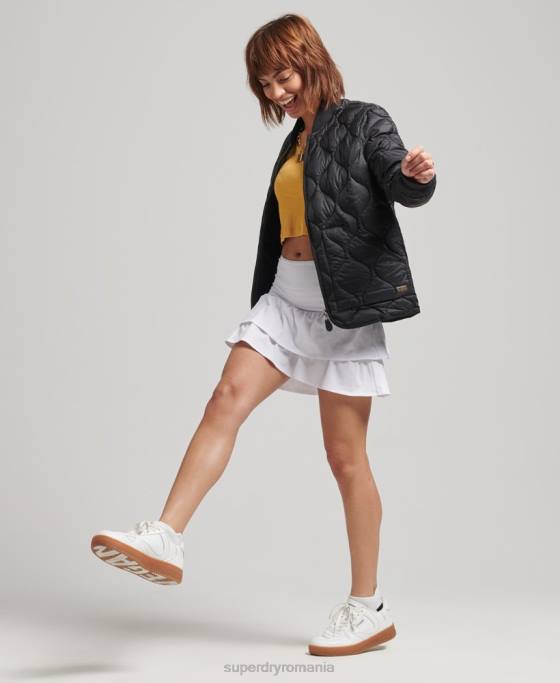Superdry jachetă bomber cu căptușeală supradimensionată îmbrăcăminte gri inchis femei JX0Z5724
