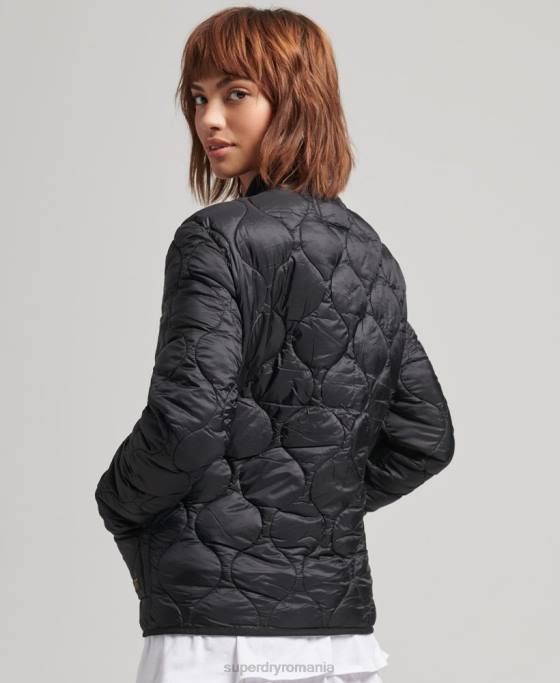 Superdry jachetă bomber cu căptușeală supradimensionată îmbrăcăminte gri inchis femei JX0Z5724