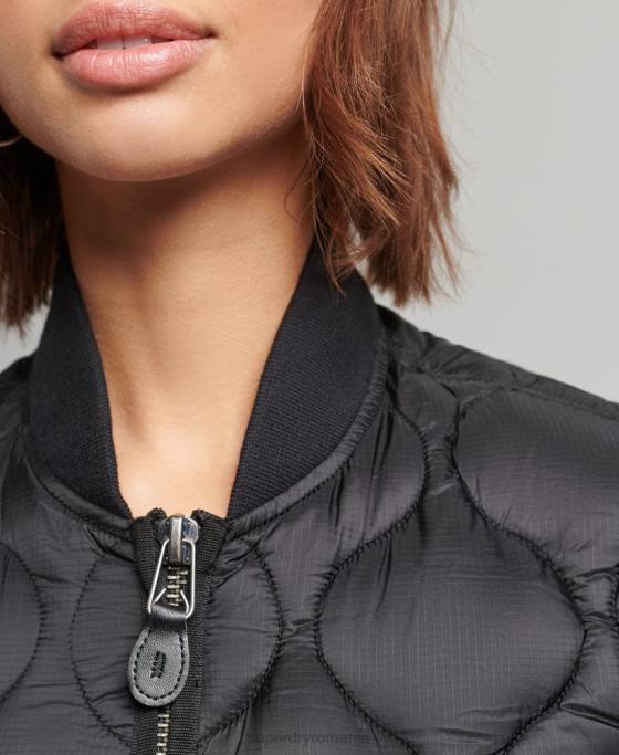 Superdry jachetă bomber cu căptușeală supradimensionată îmbrăcăminte gri inchis femei JX0Z5724