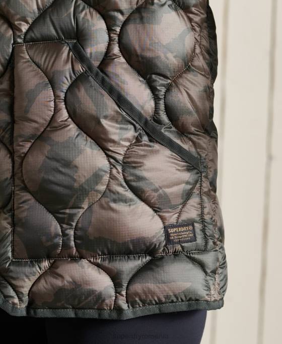 Superdry jachetă bomber cu căptușeală supradimensionată îmbrăcăminte verde femei JX0Z3792