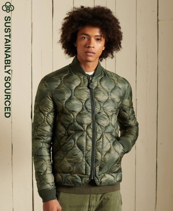 Superdry jachetă bomber cu căptușeală îmbrăcăminte verde bărbați JX0Z4785