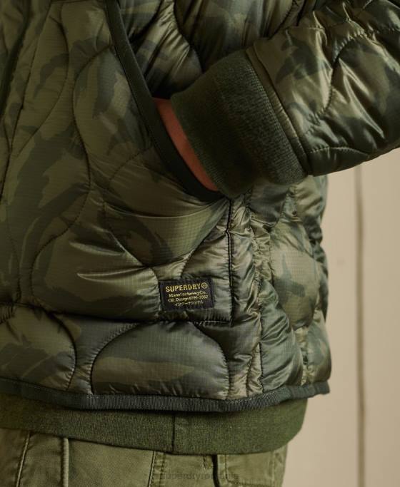 Superdry jachetă bomber cu căptușeală îmbrăcăminte verde bărbați JX0Z4785