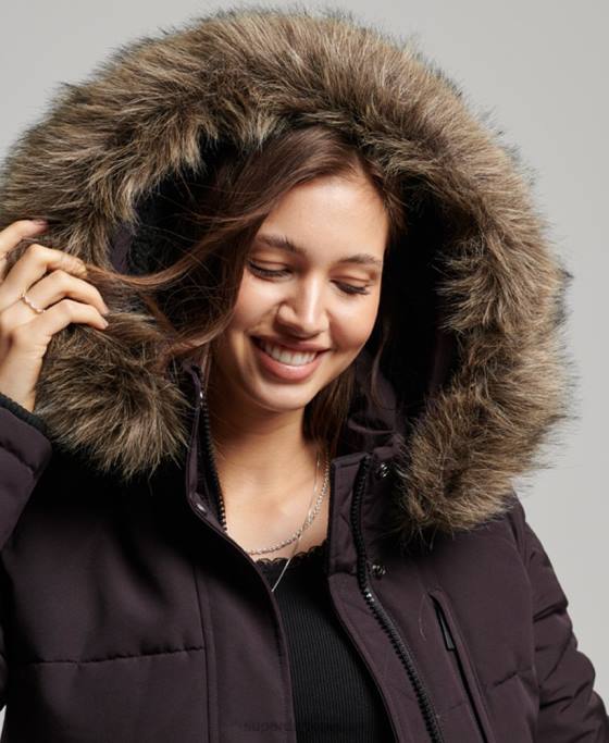 Superdry jachetă bomber cu glugă Everest îmbrăcăminte Violet femei JX0Z3796