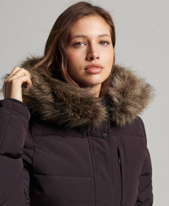 Superdry jachetă bomber cu glugă Everest îmbrăcăminte Violet femei JX0Z3796
