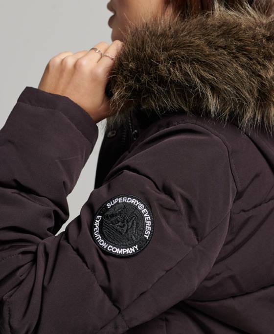 Superdry jachetă bomber cu glugă Everest îmbrăcăminte Violet femei JX0Z3796