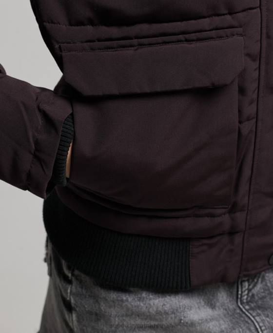 Superdry jachetă bomber cu glugă Everest îmbrăcăminte Violet femei JX0Z3796