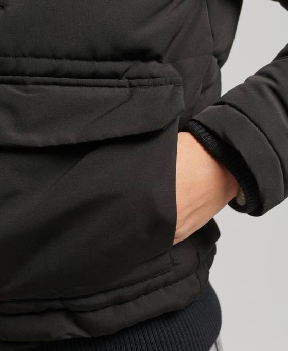 Superdry jachetă bomber cu glugă Everest îmbrăcăminte gri inchis femei JX0Z3795