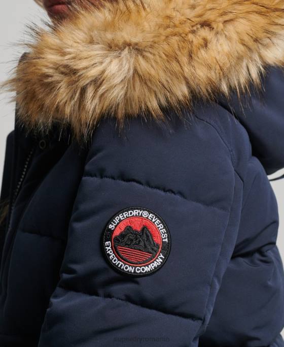Superdry jachetă bomber cu glugă Everest îmbrăcăminte marina femei JX0Z3752
