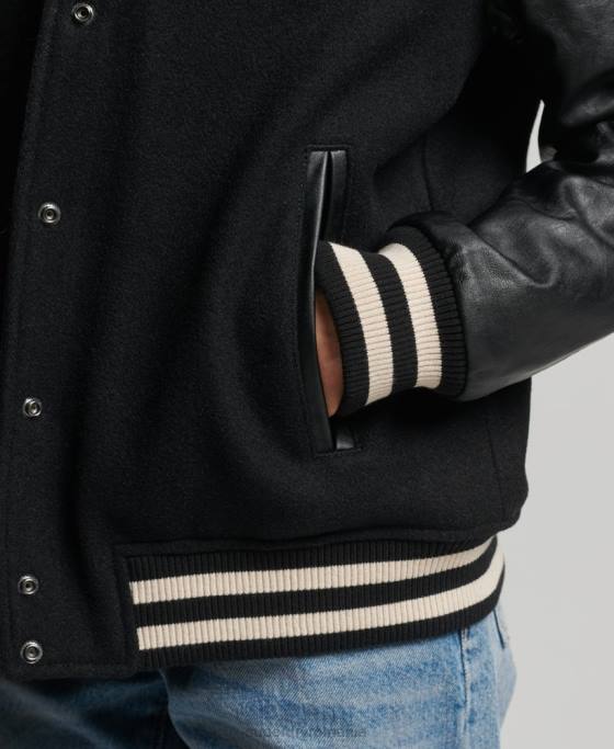 Superdry jachetă bomber de colegiu îmbrăcăminte gri inchis femei JX0Z5409