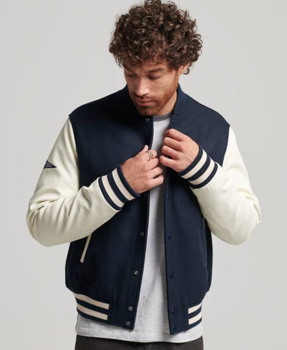 Superdry jachetă bomber de colegiu îmbrăcăminte marina bărbați JX0Z954