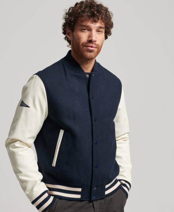 Superdry jachetă bomber de colegiu îmbrăcăminte marina bărbați JX0Z954