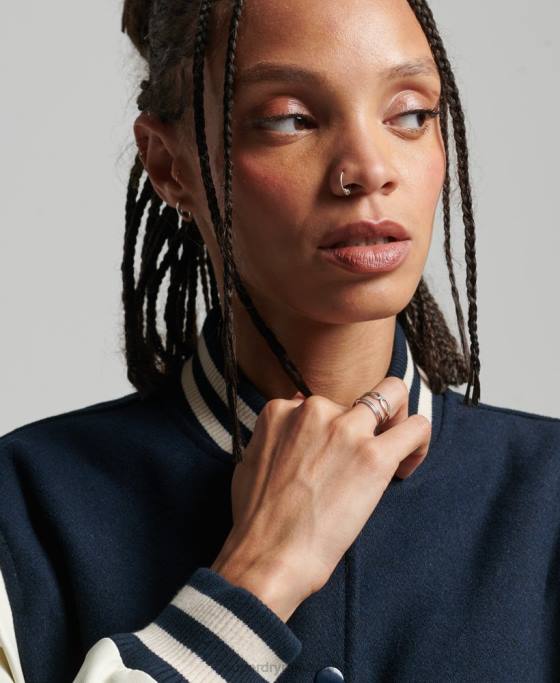 Superdry jachetă bomber de colegiu îmbrăcăminte marina femei JX0Z3784