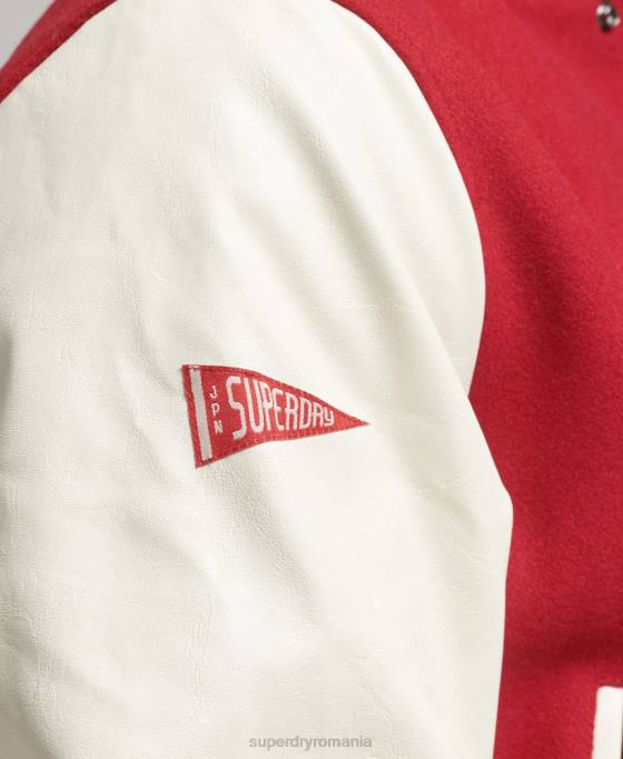 Superdry jachetă bomber de colegiu îmbrăcăminte roșu bărbați JX0Z1105