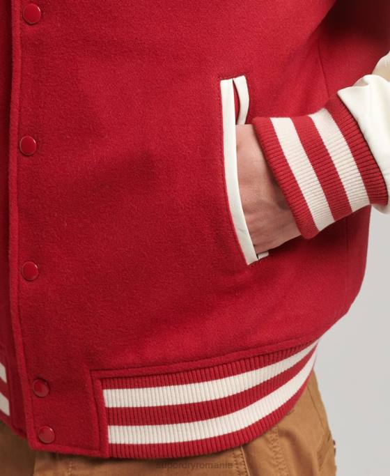 Superdry jachetă bomber de colegiu îmbrăcăminte roșu bărbați JX0Z1105