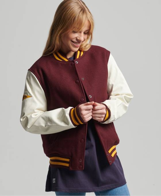 Superdry jachetă bomber de colegiu îmbrăcăminte roșu femei JX0Z5419