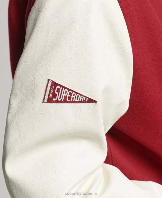 Superdry jachetă bomber de colegiu îmbrăcăminte roșu femei JX0Z5427