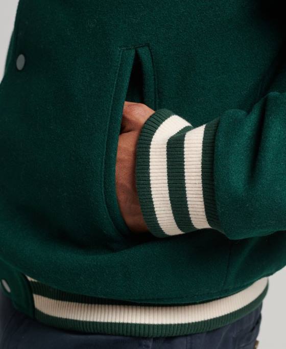 Superdry jachetă bomber de colegiu îmbrăcăminte verde bărbați JX0Z4477