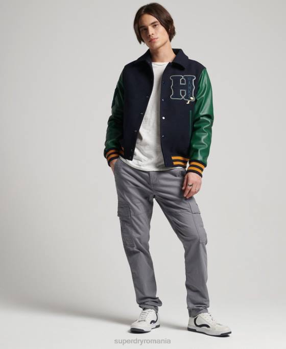 Superdry jachetă bomber de varsity mixtă îmbrăcăminte marina bărbați JX0Z4569